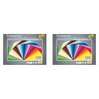 folia 6125/50 99 - Fotokarton Mix 25 x 35 cm, 300 g/qm, 50 Blatt sortiert in 50 Farben - ideale Grundlage für zahlreiche Bastelideen (Packung mit 2)