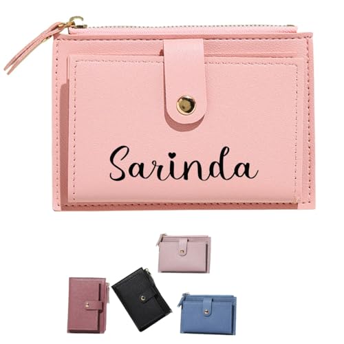 Personalized Women's Small Wallet With Name, Customized Bridesmaid Name Coin Purse, Mother's Day Gift, Credit Card Holder Coin Purse