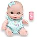 JC Toys Lil Cutesies All Vinyl Washable Doll Baby Doll, Green Eyes Bibi