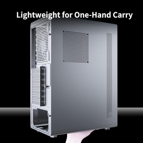 MUSETEX M2 ATX PC Case, 1 Non-RGB 120mm Fan PC Case, Computer case with Mesh Front,Magnetic Dust Filter, Ultra-Slim and Lightweight Portable Design, Black — view 7