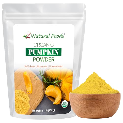 Z Natural Foods Organic Pumpkin Powder - Make Delicious Pumpkin Spice Lattes Coffee - Plant Based Superfood Supplement For Cooking Baking Recipes - Raw, Vegan, Non GMO, Gluten Free, Kosher - 1 lb