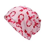 YiNLuax Cappello morbido elastico per la sensibilizzazione sul cancro al seno, con stampa a nastro, bandana, berretti per uso quotidiano contro il cancro al seno, copricapo, Stile 4, Taglia unica
