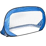 The Magic Toy Shop Pop Up Football Goal for Kids - Portable Folding Mini Goal with Reinforced Frame & Dacron Net - Indoor & Outdoor Blue Small Football Net for Garden, Beach, Soccer, 122 x 66 cm