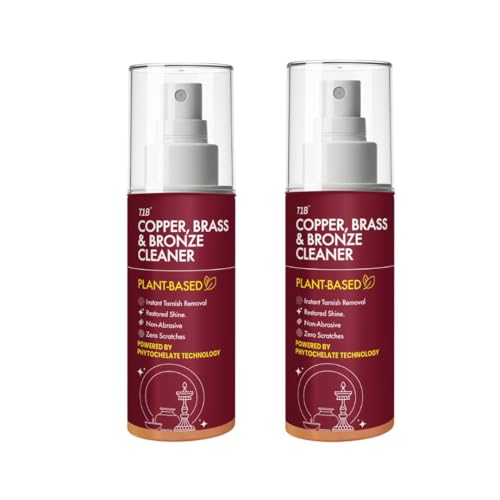Image of T1B | India's 1st Concentrated Plant-Based Copper, Brass & Bronze Cleaner Spray | Tarnish, Oxidation & Stain Removal | Suitable for Utensils, Idols, Diyas, Cookware 150 (Pack of 2)