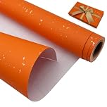 Birthday Gift Wrapping Paper Roll, 43cm*9m Recyclable Orange Kraft Christmas Wrapping Paper for Xmas Birthday, Wedding,Baby Shower, Party Present Decoration
