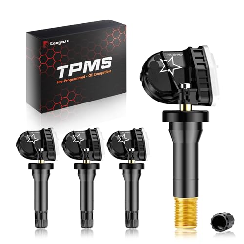 Pre-Programmed 433Mhz TPMS Sensor Compatible with Chevy Silverado1500 2500HD 3500HD(2019-2022), Cruze(2016-2022), Traverse(2016-2022), Cadillac XT5 (2017-2022) OE# 13598773 13528563(4PCS)