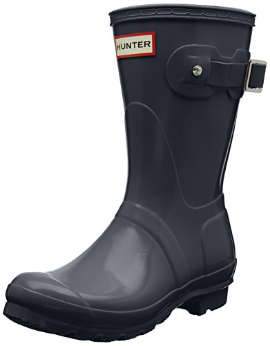 Hunter Women's Original Short Gloss Dark Slate Rain Boots - 9 B(M) US
