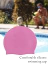 Passion Petals Swimming Cap Silicone Diving Waterproof Swim Hat Kids Girl Boy Favour Bathing Cap for 3-7 Years (Pink) gallery image