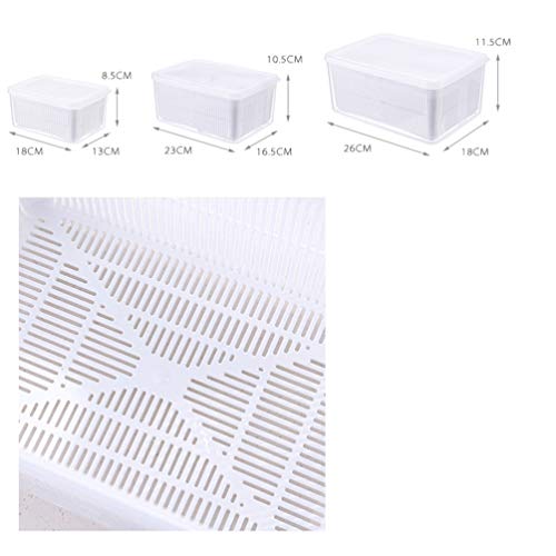 Frutas de plástico para geladeira e caixas de alimentos da UPKOCH, caixa de drenagem de vegetais, ca