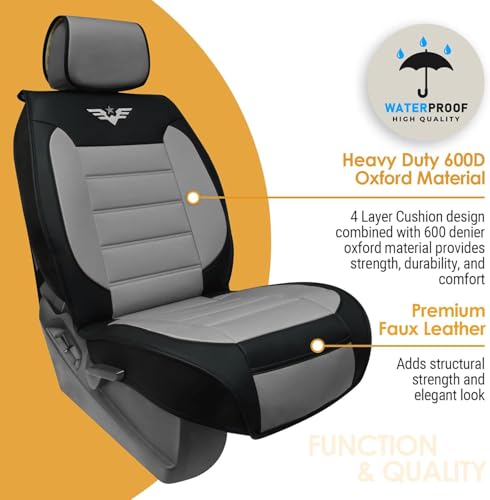 Image of LPI Truck Heavy Duty Premium Truck Seat Covers for Front Seats, For Full-Size Truck SUV, Padded Seat Cover with Bottom Wrap-around, Front Seat Protector; Front & Rear Storage Pockets, Waterproof, 2 pc