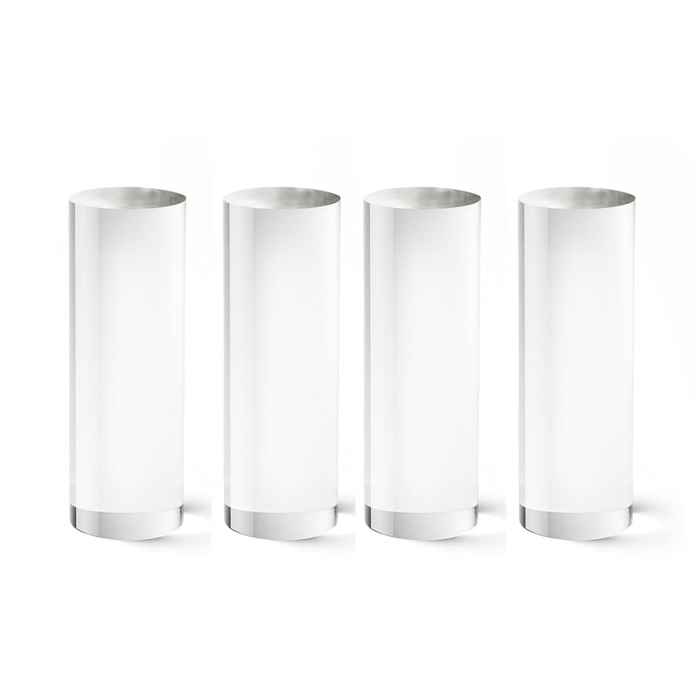 DFDPAXL 4Pcs Clear Acrylic Cylinder Base Diameter 60Mm