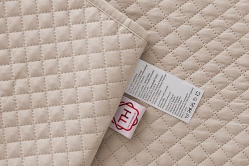 Textilhome Copridivano 2 Posti Con Braccioli Adele – Copri Divano Trapuntato Reversibile Universale Beige | Savadivano Antigraffio Per Gatti, Antimacchia - 7