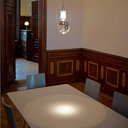 Lustre cuisine et salon au design de sphère chromée pour une ambiance de repas cocooning