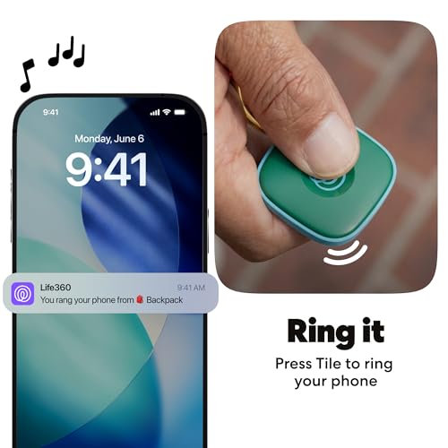 Life360 Tile - Bluetooth Tracker, Keys Finder and Item Locator for Keys, Bags and More. Phone Finder. Both iOS and Android Compatible. 4-Pack
