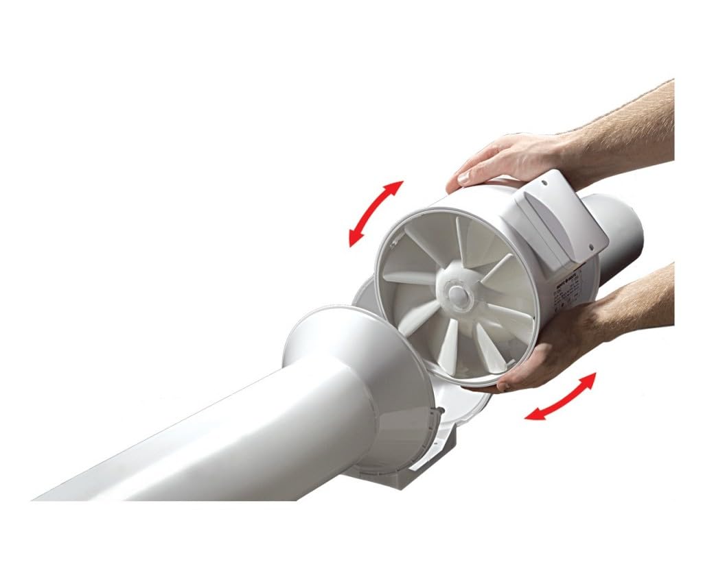 TT 100 Estrattore d'Aria Centrifugo 100mm | Doppia Velocità 145-187 m³/h, Silenzioso 60dBA, 21W, Cavo Incluso, Per Coltivazione Indoor, Bagno, Cucina