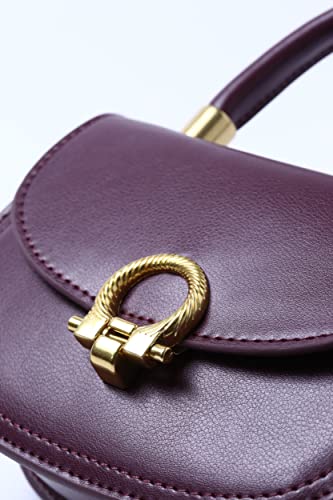 Mini sac à main en cuir prune chic Hannah Bazaar UK