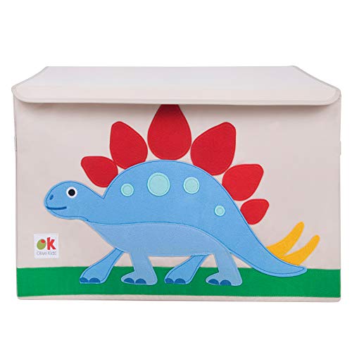 Wildkin Kids Fabric Toy Chest For Boys & Girls, Measures 24 X 15 X 14 Inches Toy Storage, Features Garterized Handle & Cardboard Insert, Toy Box Helps Kids Supplies Organized (Dinosaur Land) #TOP1