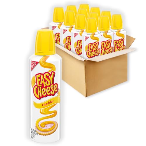 EASY CHEESE Cheddar Cheese Snack, 12-8 oz Cans