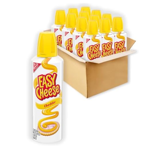 EASY CHEESE Cheddar Cheese Snack, 12-8 oz Cans
