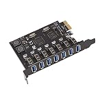 Geieold USB 3.0 PCI-E Expansion Card Adapter 7 Ports Hub Adapter External Controller PCI-E Extender PCI Express Card for Desktop