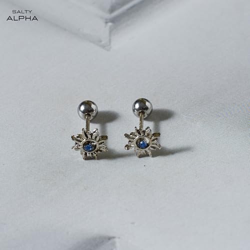 Image of SALTY ALPHA Anti Tarnish Aaron Earrings for Men | Ear Studs for Man | Stylish Fashion Jewellery Accessories for Boys | Minimal Jewelry | Ideal for Gifting | Gift for Diwali, Christmas, Marriage, Birthday