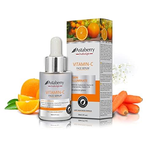 Astaberry Vitamin C Face Serum – Anti Aging Facial Serum with Vitamin C, Vitamin E, Hyaluronic Acid, Niacinamide, Panthenol – Brightening Serum for Dark Spots, Fine Lines & Wrinkles Cover