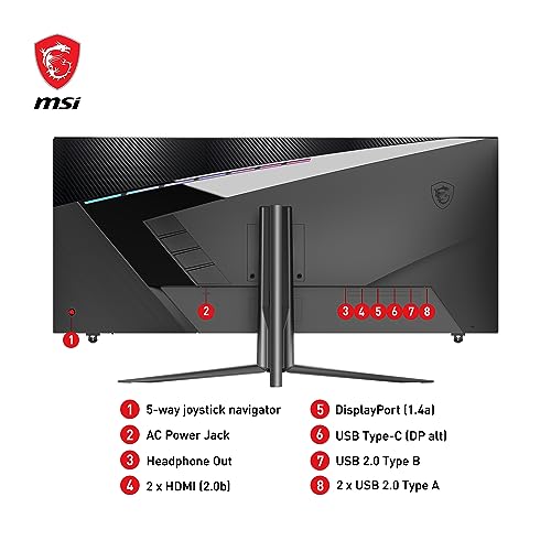 msi MAG 401QR, 40" Gaming Monitor, 3440 x 1440 (UWQHD), IPS, 155Hz, 1ms, FreeSync Premium, HDR400, HDMI, Displayport, USB C, Tilt, Black by msi - Image 6