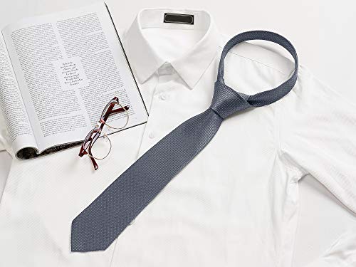 Allegra K Classic Solid Grid Patterned Necktie Formal Dress Neckwear Business Check Ties For Men One Size Dark Gray #TOP4