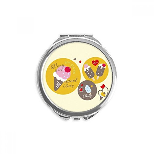 Miroir de poche cerise coeur popsicle mini format rond multicolore DIYthinker