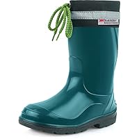 Ladeheid Children´s Rubber Wellington Boots with Top LA-972 (Dark Green/Black, EU 32 = UK 13 Kids)