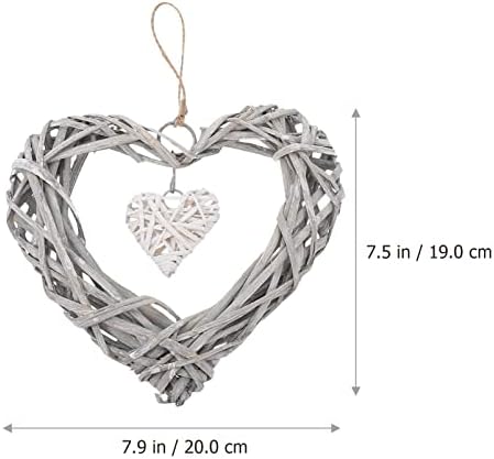 Heart Shaped Wicker Rattan Balls: 2pcs Valentines Day Wicker Hearts Hanging Balls Ornaments for Wedding Baby Shower Birthday Decorations