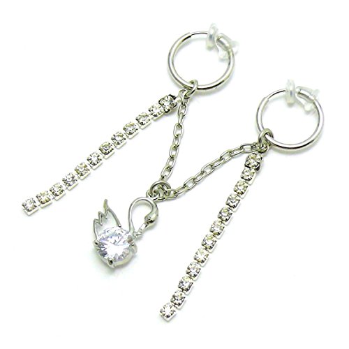 【Jewelry Hanazono】ラビアチェーン スワン クリスタル クローズドダイヤレーン 白鳥 シルバー ボディジュエリー bodyjewelry ノンピアス ノンホール セクシー ラヴィア クリスタル カップチェーン ラビア用アクセサリー