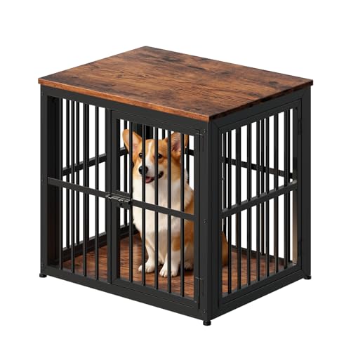 Lyromix 27'' Dog Crate Furniture with 3 Doors,Wooden Crate End Table Heavy Duty Indoor Puppy Cage for Small Dogs, Multiple Units Can be Combined, Rustic Brown by Lyromix - Image 6
