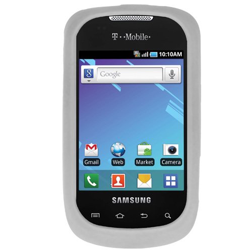 Amzer Silicone Skin Jelly Case For Samsung Dart Sgh-T499 - Transparent White - 1 Pack - Case - Frustration-Free Packaging #TOP1