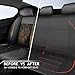 CAR PASS Leather Back Seat Cover,Piping Waterproof Bench Seat Cover, Rear Seat Cover Universal Fit for Cars Sedans SUVs Truck 95% Automotive Interior Backseat Car Covers (Rear,Black and Red)