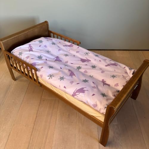 BrandMac Frozen Elsa & Anna Bettwäsche-Set für Kinderbett 100x135 cm & Kissenbezug 40x60 cm, 100% Baumwolle | nachtleuchtendes Bettbezug-Set für Kinder | Wendebettwäsche Set für Mädchen | Magisches