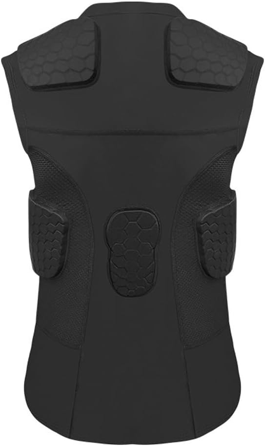 Men’s Padded Compression Vest,Chest Rib Shoulder Protector for Football Soccer Basketball,Breathable Mesh Sports Protective Gear