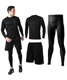 [Astraia Avant] コンプレッションウェア メンズ 3点セット 接触冷感 速乾 長袖 tシャツ ハーフパンツ タイツ AA35-00-M
