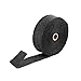 Produktbild Hitzeschutzband Basaltfaser Auspuffband,Qiilu 15m Motorrad Hitzeschutzband Auspuffband hitzeschutzband mit 10 Edelstahl Kabelbinder Schwarz
