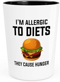 Dietetics Shot Glass 1.5oz - Allergic to diets - Registered Dietitian Nutritionist Foodies Vegan Vegetables Dietician Vegeterian Consultant