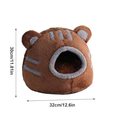 Katzenhöhle, Haustierhaus, Welpe, Nesting Cave, 32, 6 x 32, 8 cm Bear- Kopf- Design, Indoor Cat Shelter, Pet Furniture, Living Room, Bedroom Rest, Soft Sleep Space-2