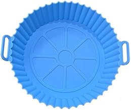 Round Silicone Air Fryer Liners with Ear Handles – Nonstick, Reusable, Heat-Resistant Baking Tray Insert for Air Fryer, Oven & Microwave – Multicolor Cooking Accessory