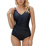 einteiliger Retro-Badeanzug mit hoher Taille Retro hohe Taille Design, reproduzieren die klassische Mode Charme. Schlanker Schnitt mit hoher Taille, effektiv Trimmen der Taille und Bauch Linie, zeigt charmante Kurven. Der weiche und bequeme Stoff bietet freien Bewegungsspielraum, geeignet für alle Arten von Wassersport. Egal, ob Sie im Strandurlaub oder beim Schwimmen im Pool sind, Sie können den Retro-Trend leicht meistern!
