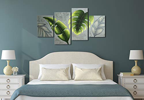 Wieco Art Botanical Paintings Wall Art On Canvas Abstract Green Leaves Canvas Wall Art For Living Room Bedroom Wall Decor Modern Artwork For Home Decorations #TOP29