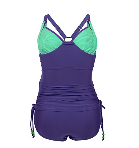 Rosewater Shake Fuller Bust Nursing Flexi Wire Tankini Set (For Us D-I Cups), Purple, Large #TOP4