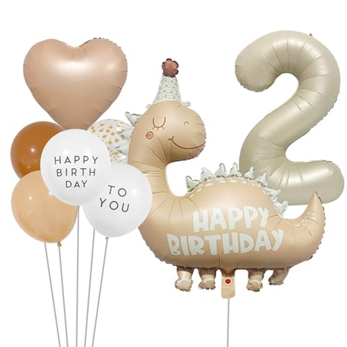 DazzJoy Dino Geburtstagsdeko 2 Jahre Junge, Dino Luftballon 2. Geburtstag...