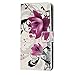Produktbild A41 Handyhülle für Samsung Galaxy A41 Hülle Case Cover Leder Tasche Flipcase Schutzhülle Silikon Handytasche Skin Ständer Klapphülle Schale Bumper Magnetverschluss Fächer Brieftasche Lotus Blume