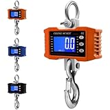 [Heartserice] 電子クレーンスケール デジタル吊り秤 釣り・旅行・荷物 500kg-1500kg 高精度 軽量 持ち運び便利 アウトドア用 (500kg（英語）,オレンジ)