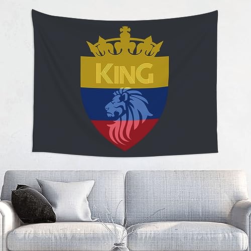 Crown Lion Colombia Flag Tapestry Poster 29 x 37 inches Home Decor, Wall Hanging Dorm Party Backdrop Decorations for Living Room Bedroom