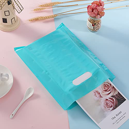 150 Pcs Glossy Merchandise Bags, 1.5 Mil Pink Blue Purple Plastic Retail Shopping Bags withe Die Cut Handle for Business, Boutique, Gifts and Tradeshows (9X12 Inch) - Thumbnail 6